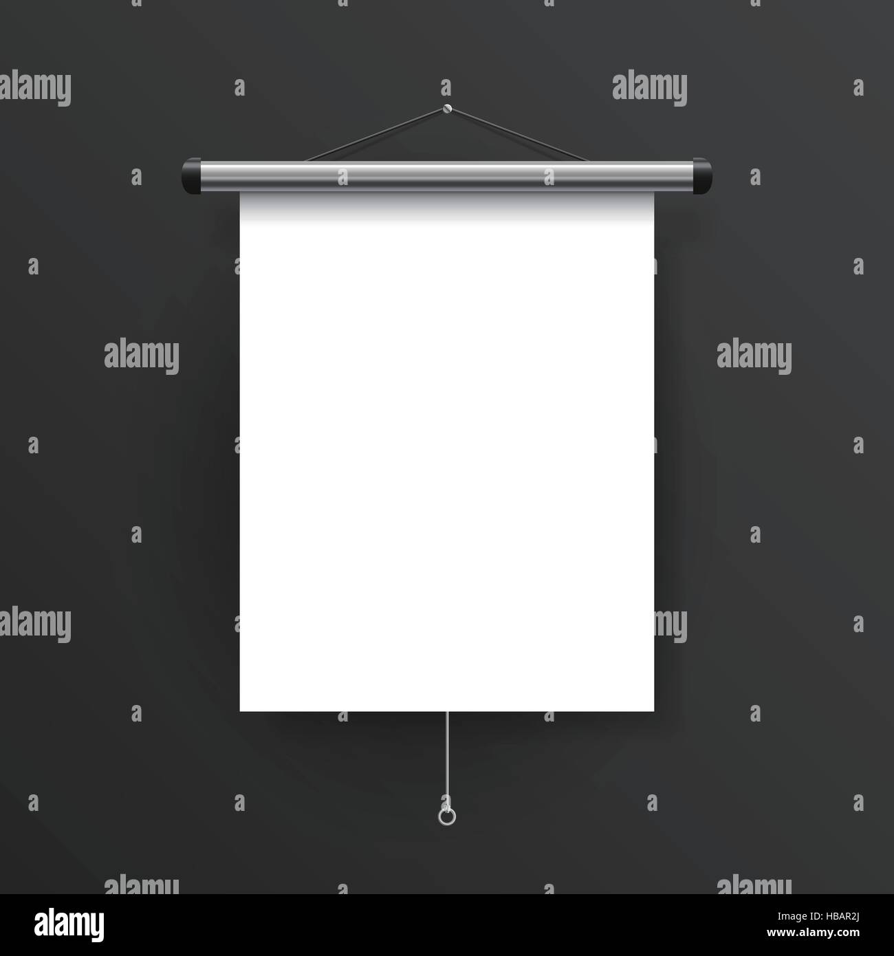 elegant blank placard isolated on black wall Stock Vector Image & Art