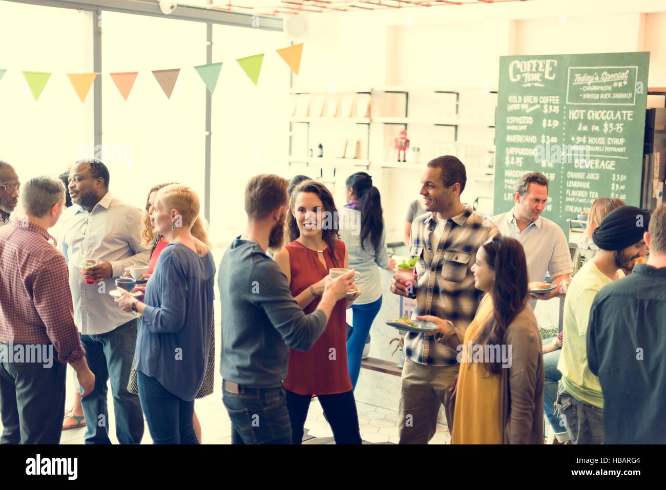 Party People Communication Talking Happiness Concept Stock Photo - Alamy