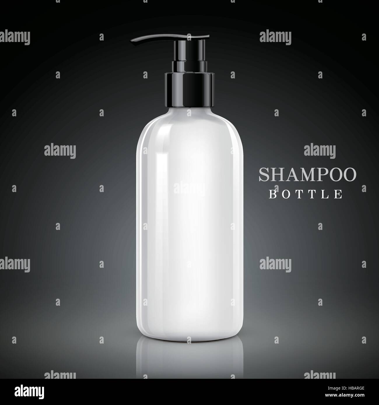 blank shampoo bottle isolated on black background Stock Vector Image