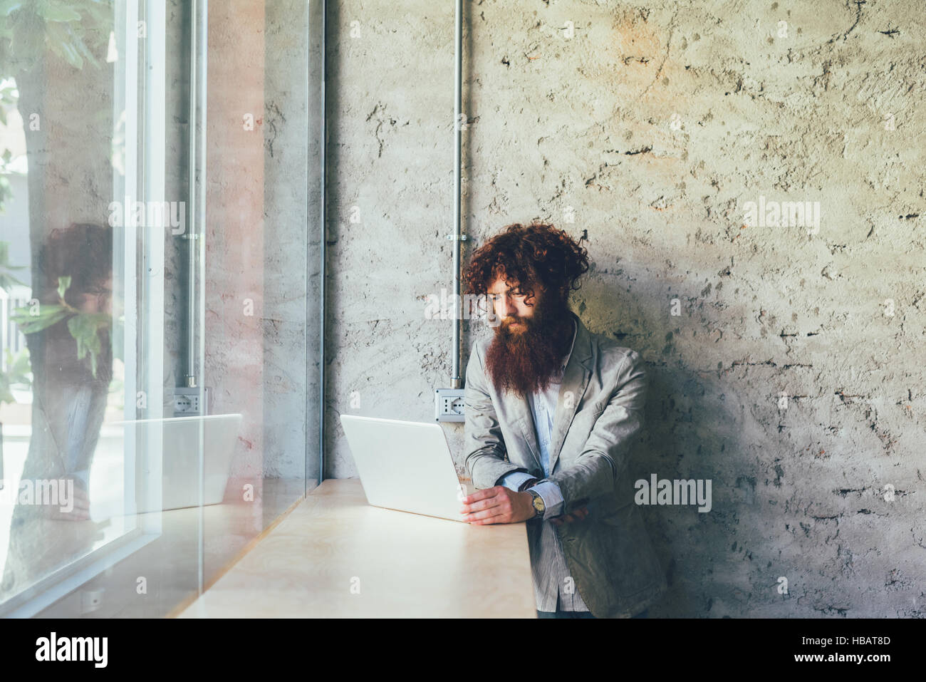Curly red hair beard male hi-res stock photography and images - Alamy