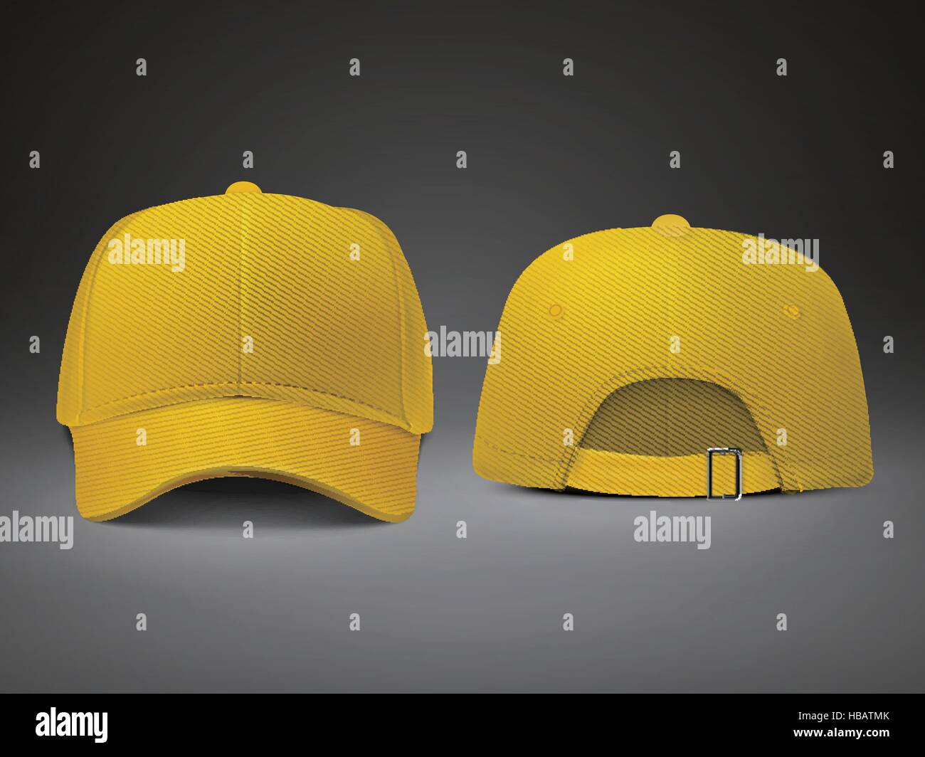 blank hat in yellow isolated on black background Stock Vector