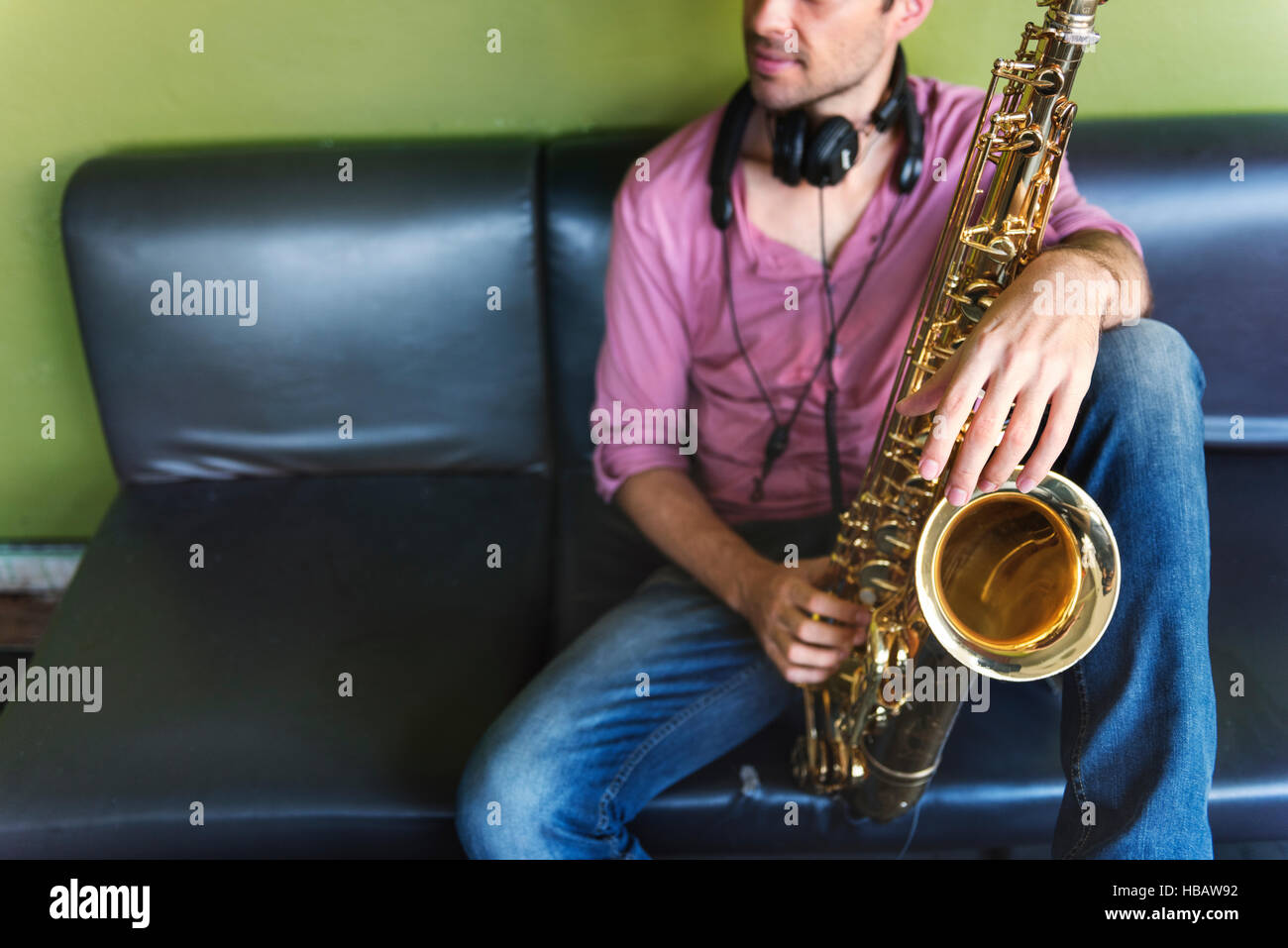 Saxophone Symphony Musician Jazz Instrument Concept Stock Photo Alamy