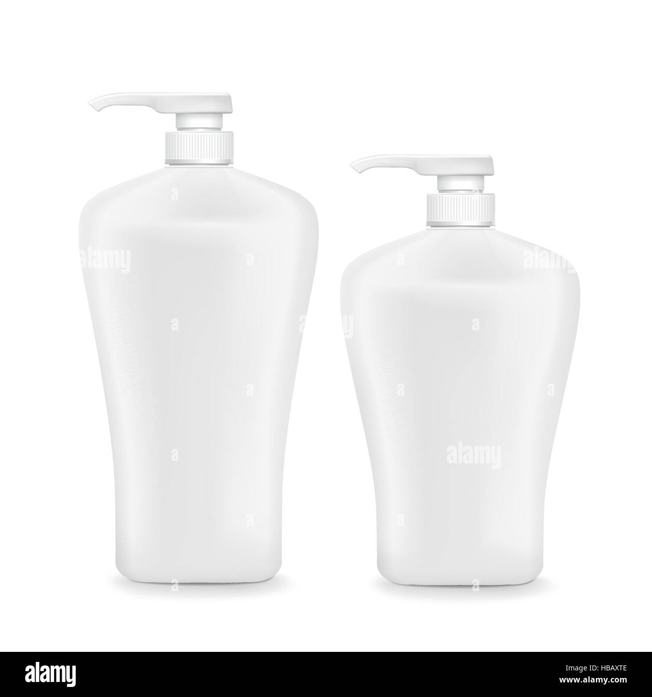 blank shampoo bottle set isolated on white background Stock Vector