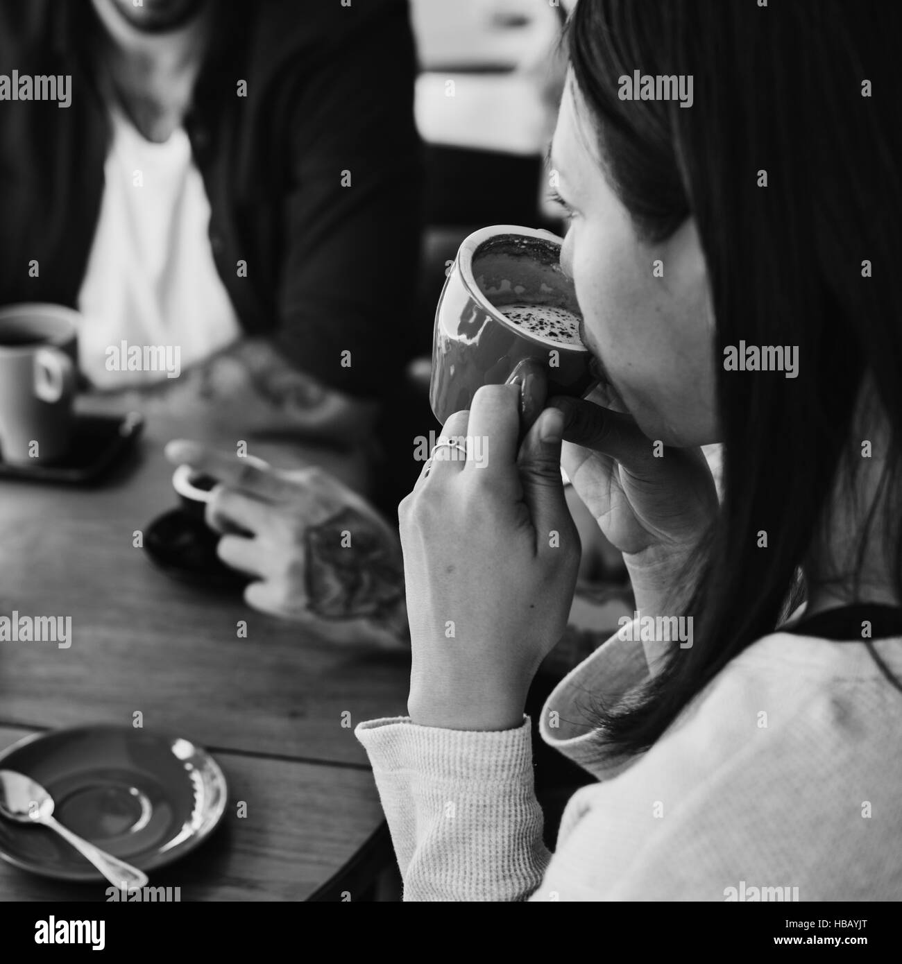 Group Of People Drinking Coffee Concept Stock Photo Alamy