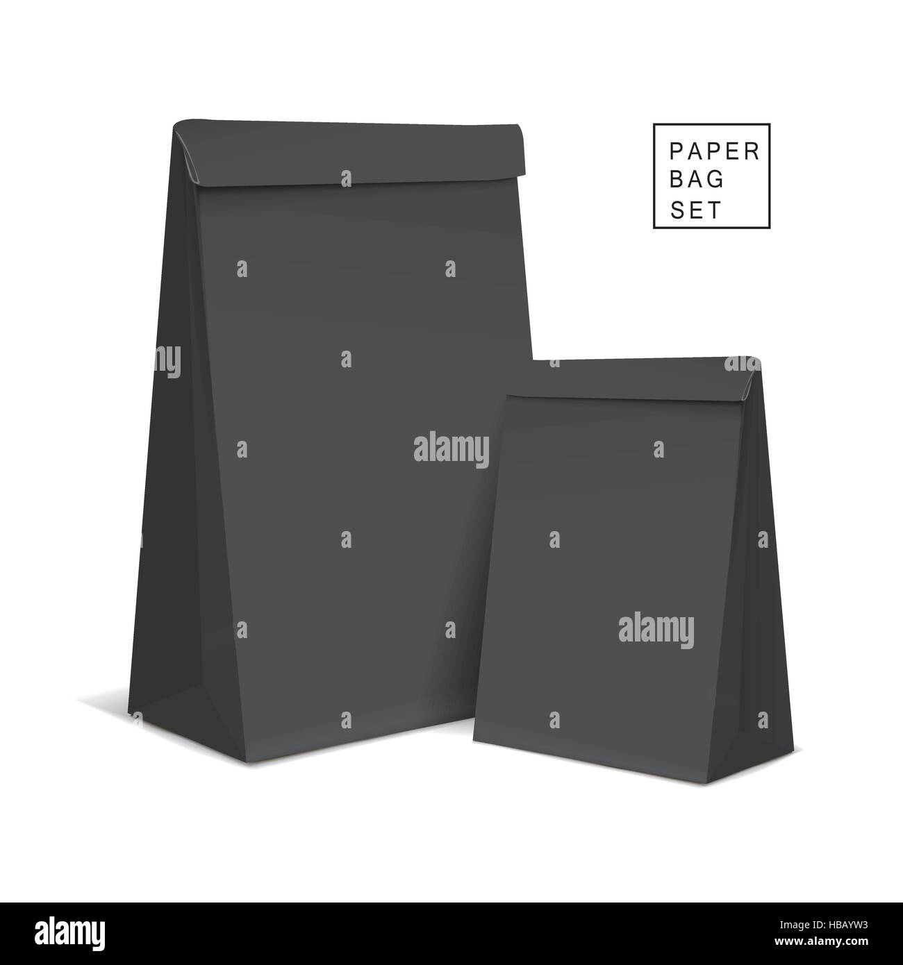 black paper bags isolated on white background Stock Vector Image & Art