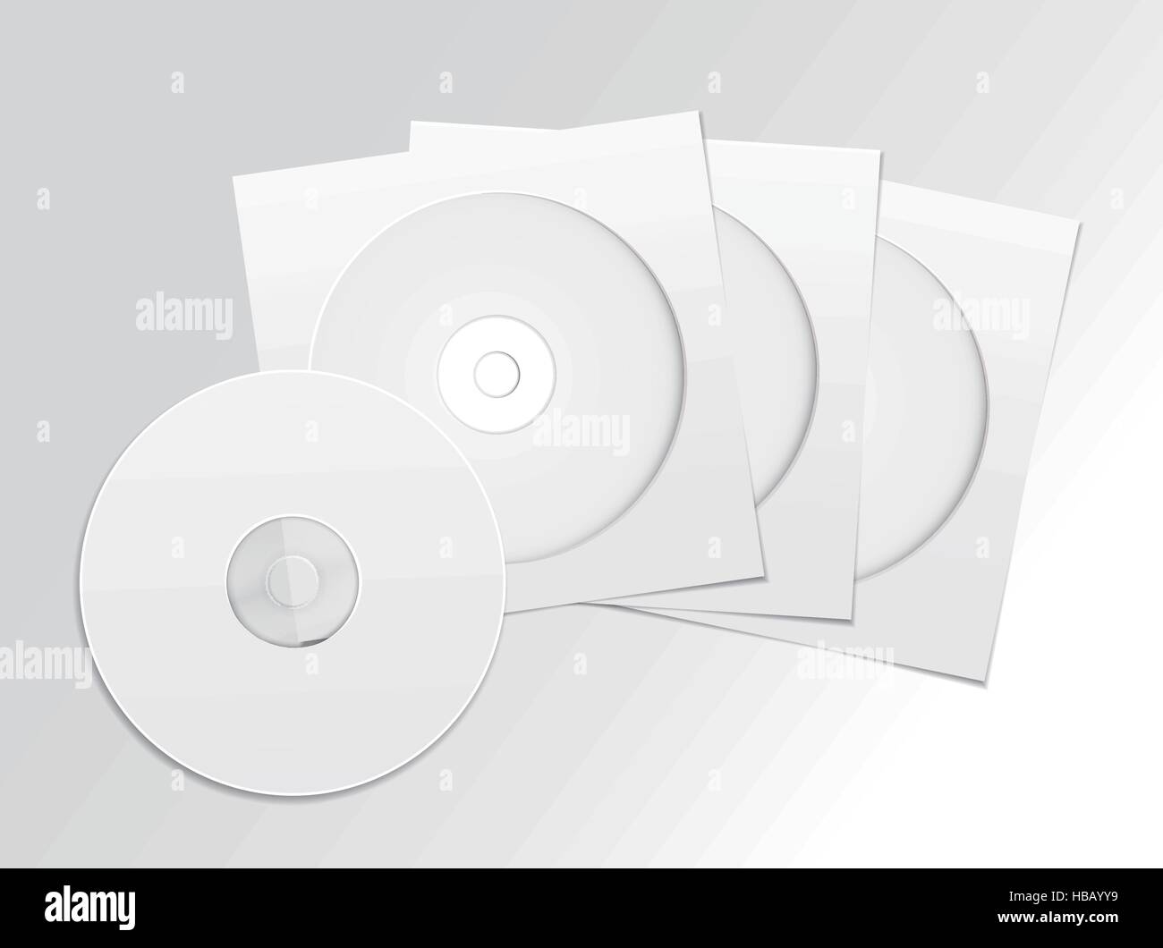 blank white compact disk with cover set isolated on grey Stock Vector ...