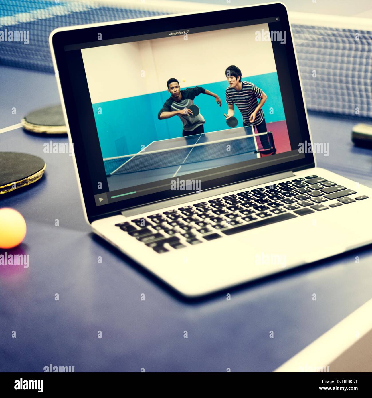 Table Tennis Ping-Pong Sport Video Tutorial Concept Stock Photo