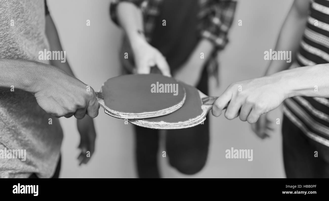 Table tennis player Black and White Stock Photos & Images - Alamy
