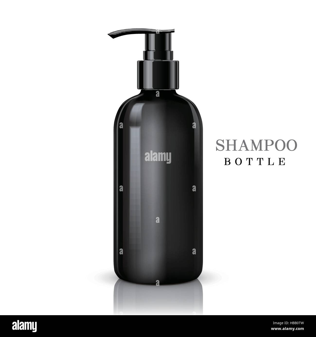 black shampoo bottle isolated on white background Stock Vector Image