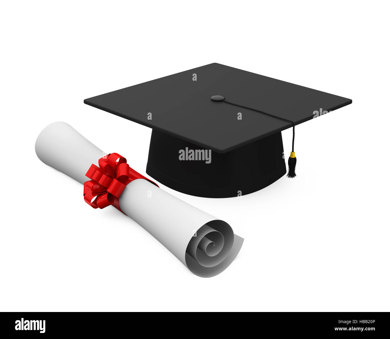 Graduation Cap and Diploma Stock Photo - Alamy