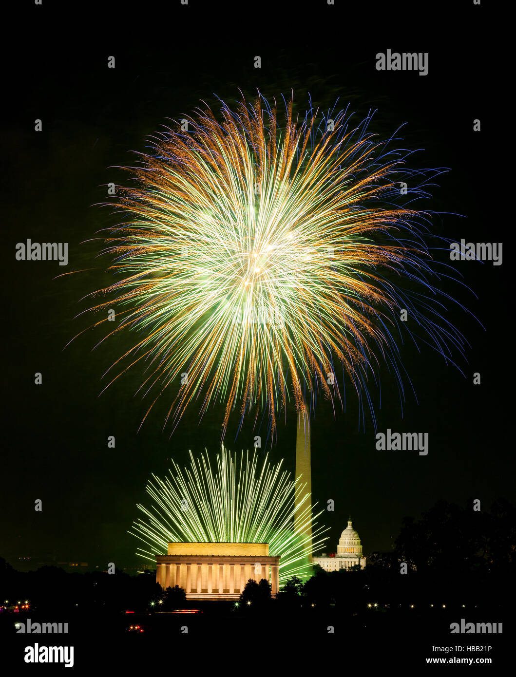 Fireworks over Washington DC on July 4th Stock Photo Alamy