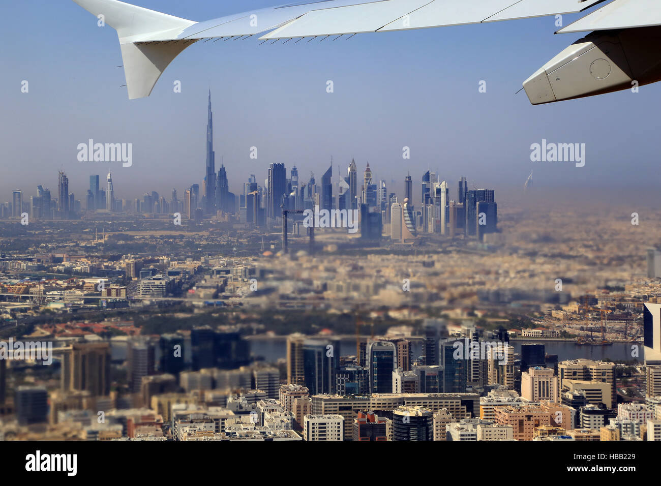 Dubai, takeoff of an Airbus A380 Stock Photo