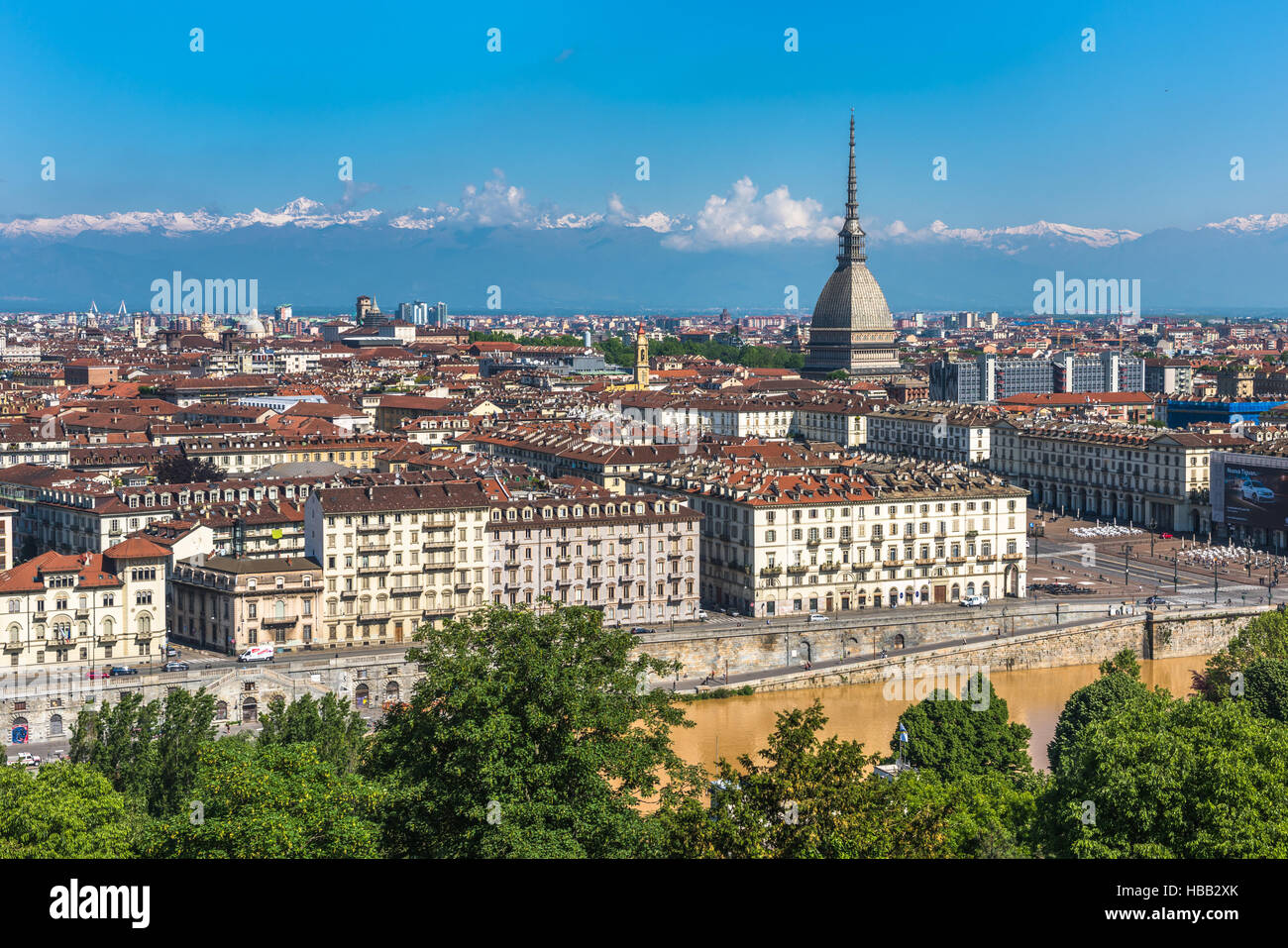 Panorama of Turin skyline Stock Photo