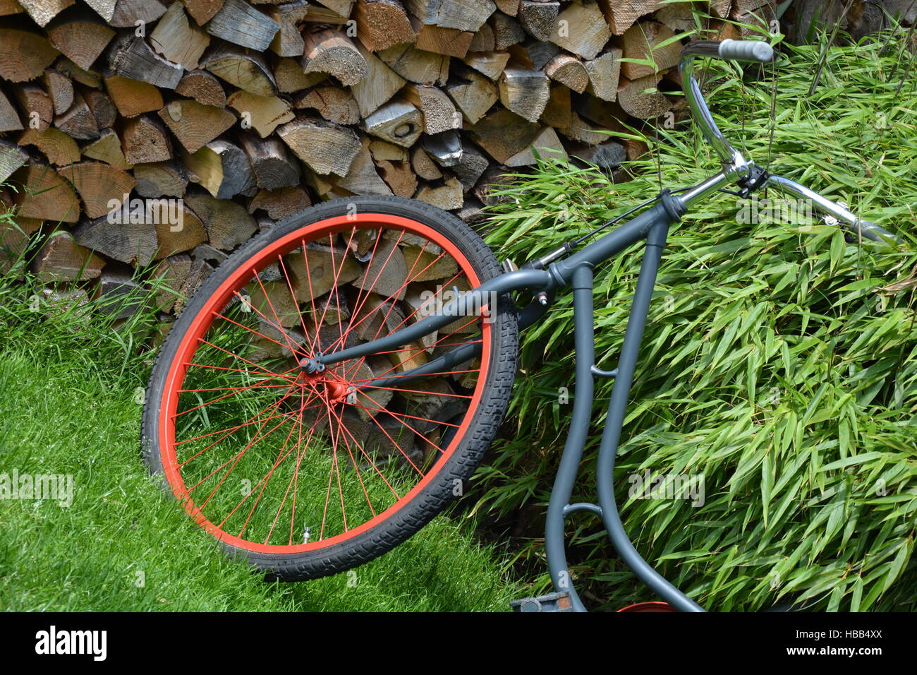 Old bicycle front wheel Stock Photo Alamy