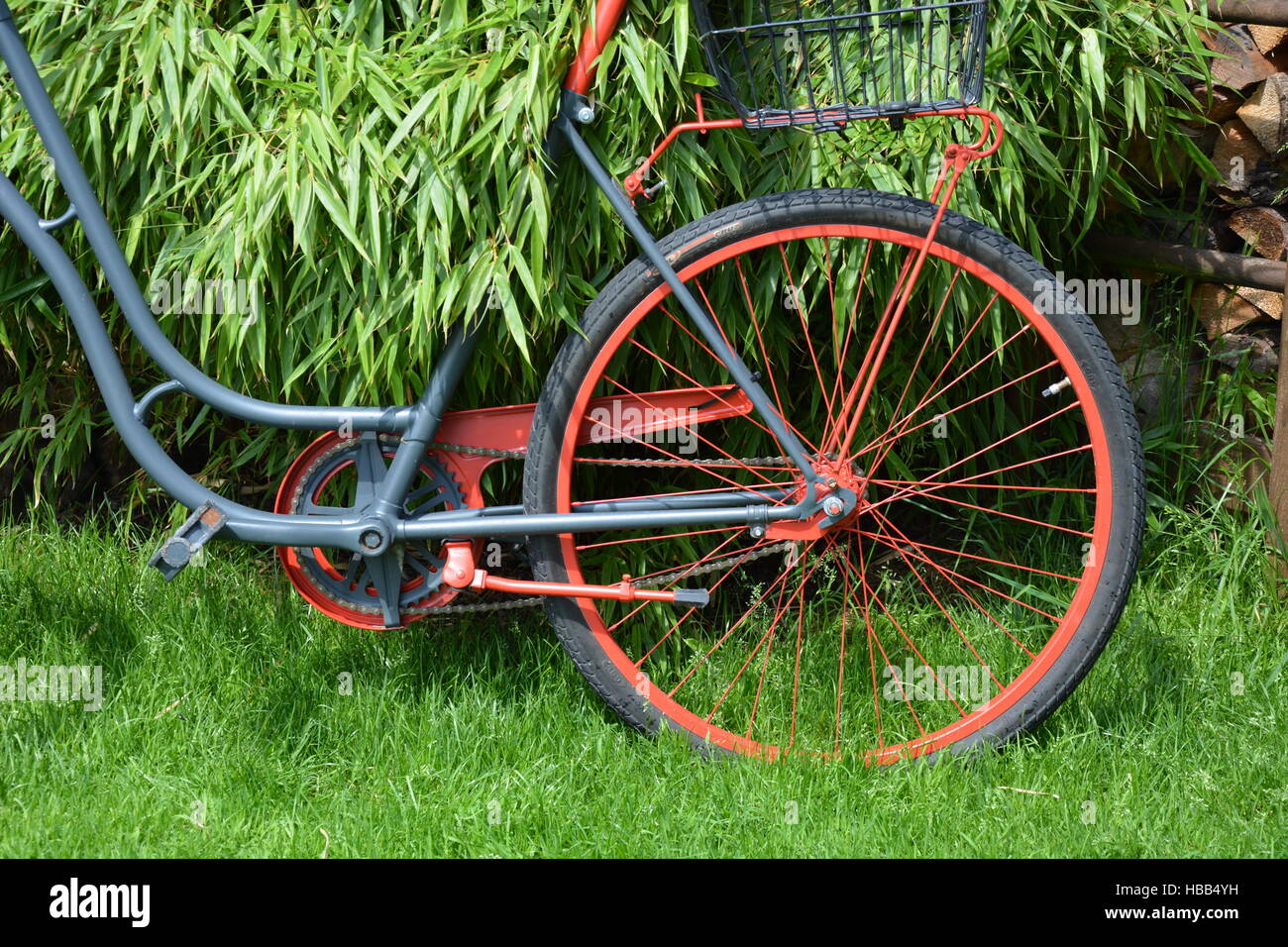 Old bicycle rear wheel Stock Photo Alamy