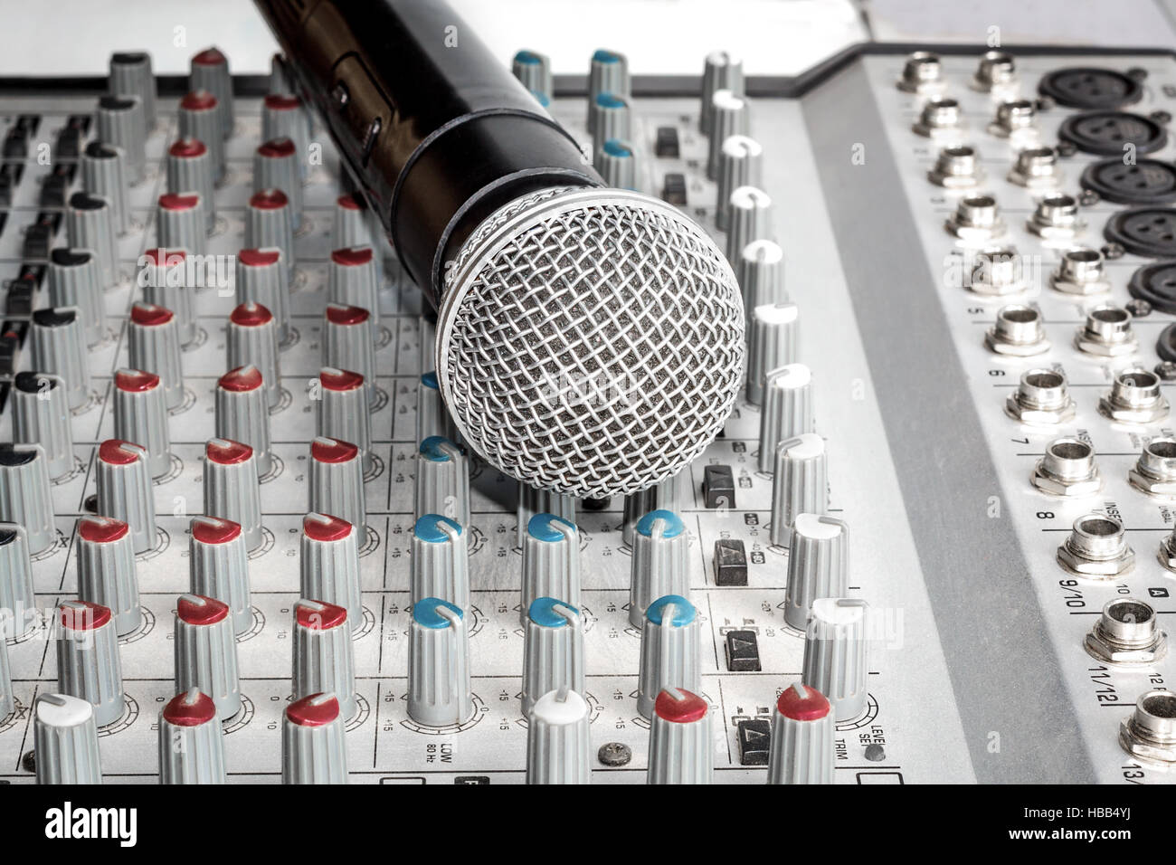 Mixer and microphone Stock Photo Alamy