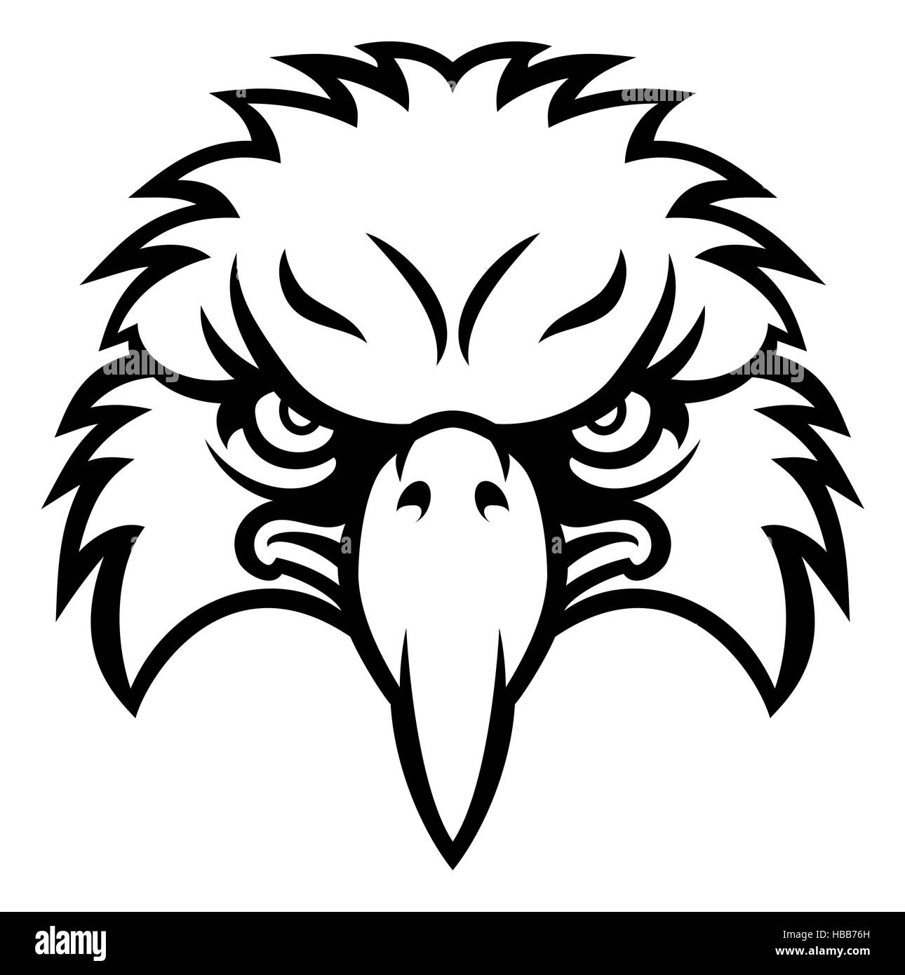 Eagle bird character sports mascot head Stock Photo