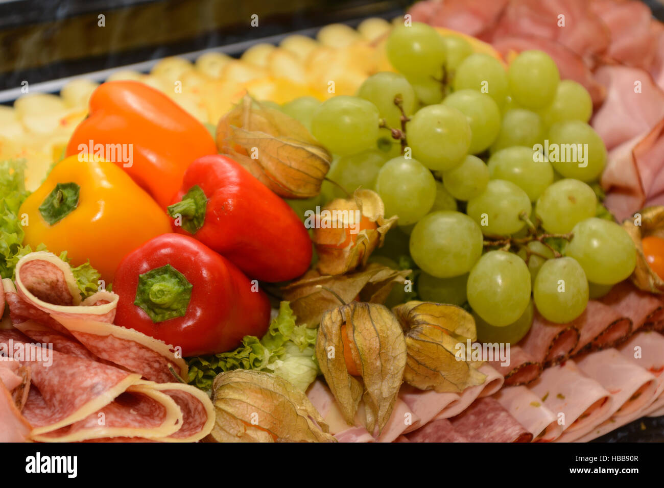 decorative and varied designed cold buffet Stock Photo