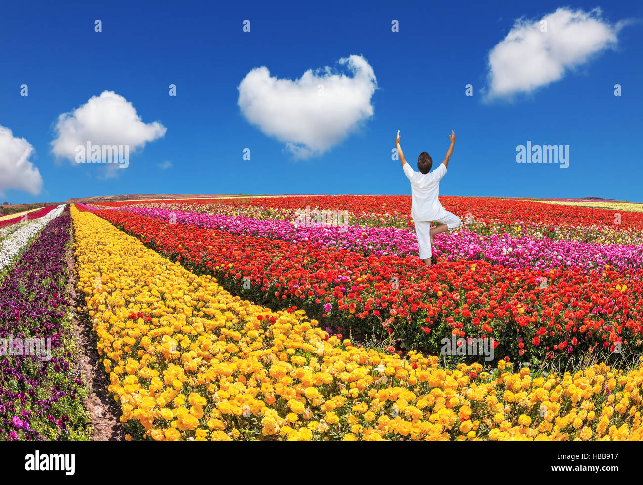 An elderly woman dressed in white Stock Photo