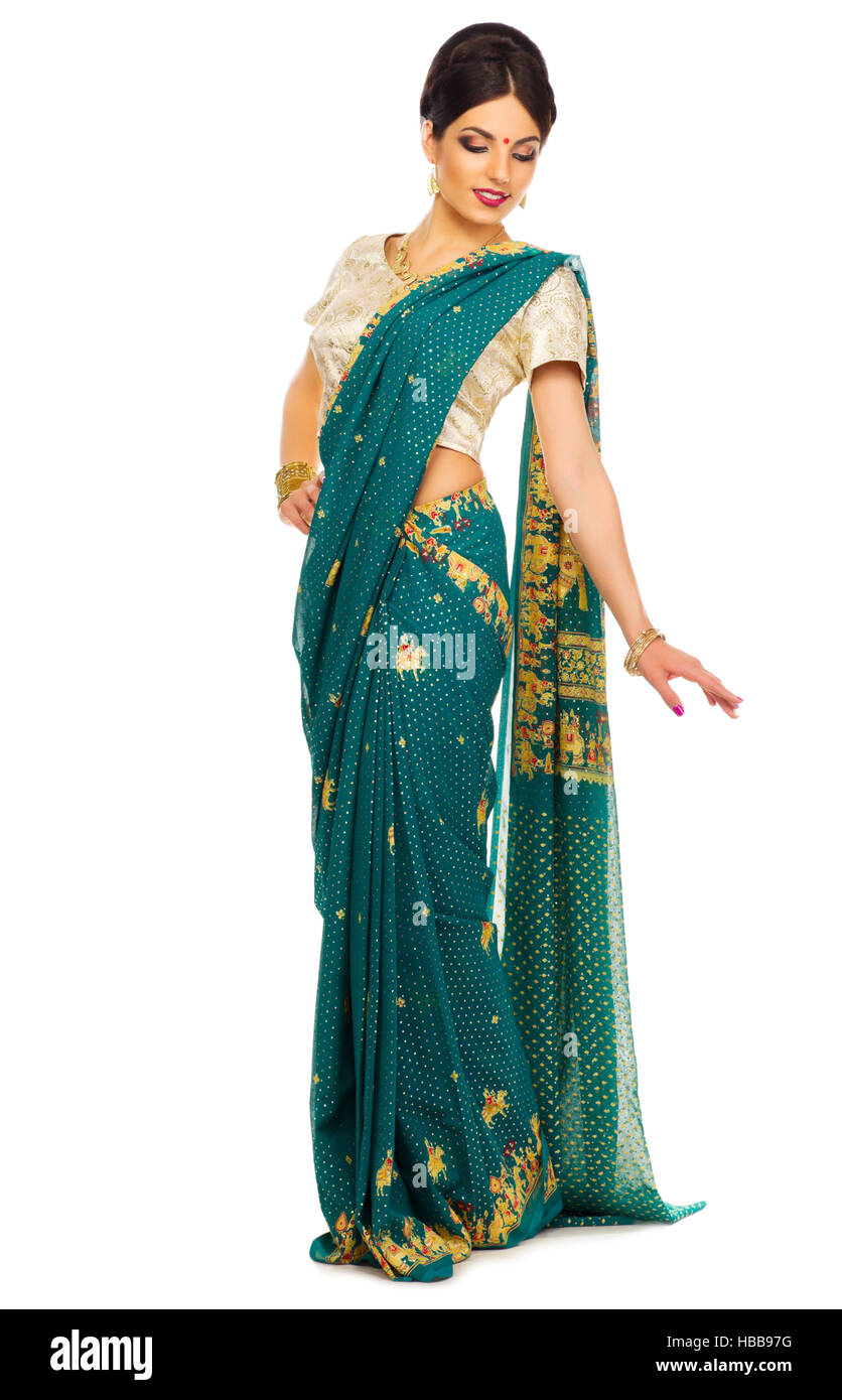 Indian woman isolated on white Stock Photo - Alamy