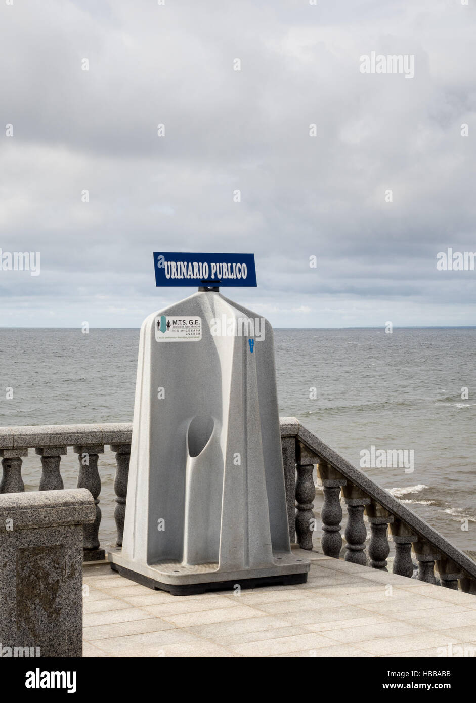 Public Urinal on seafront in Bata Stock Photo