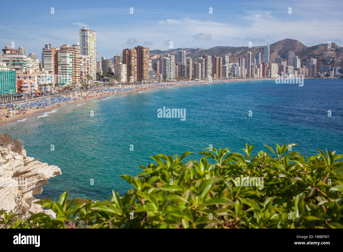 Coastline of a Benidorm city Stock Photo