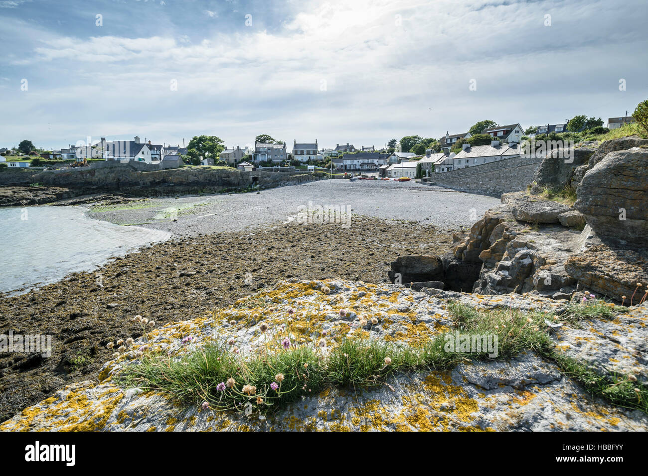 Moelfre fishing village and RNLI base on the coast of Anglesey North ...