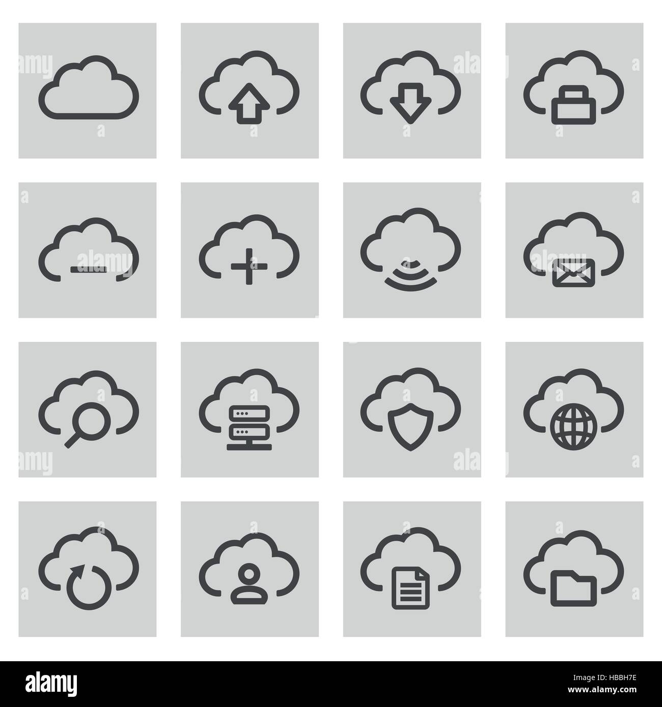 Vector line cloud set on grey background Stock Vector Image & Art - Alamy