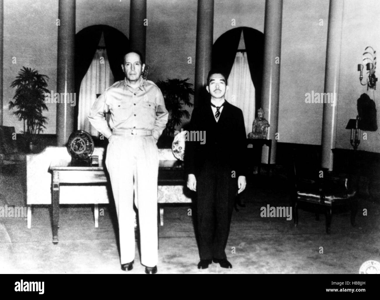Japanese Emperor Hirohito, Douglas MacArthur, September 1945 Stock