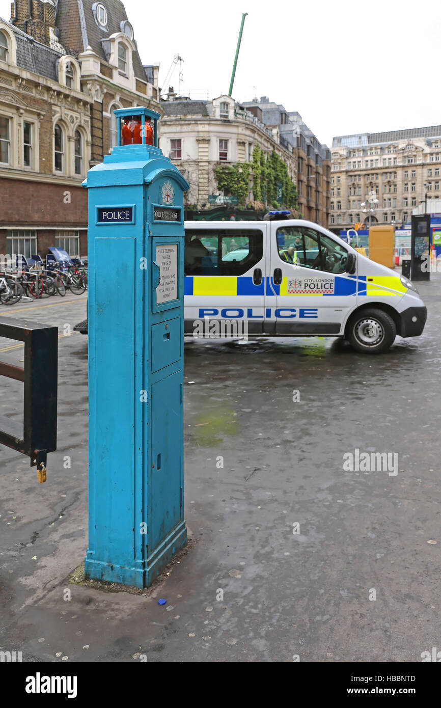 Police Telephone Post Stock Photo