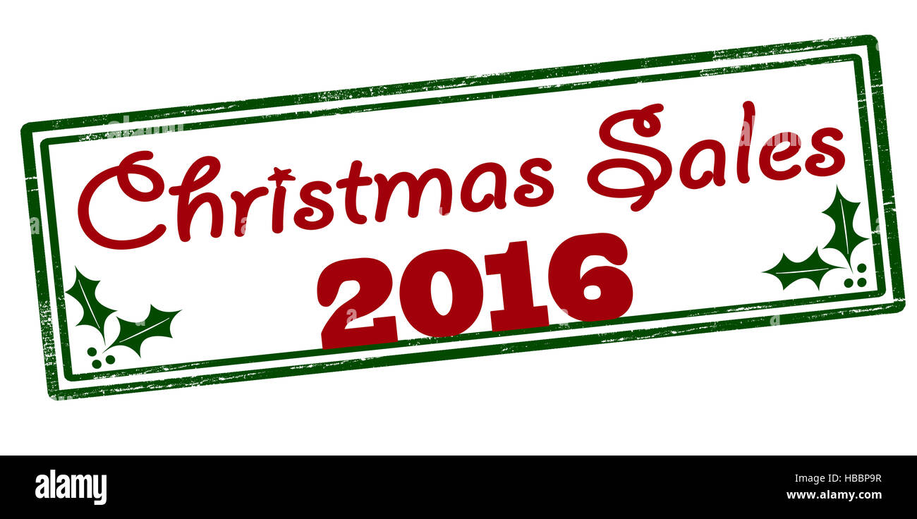 Stamp with text Christmas sales inside, vector illustration Stock Photo