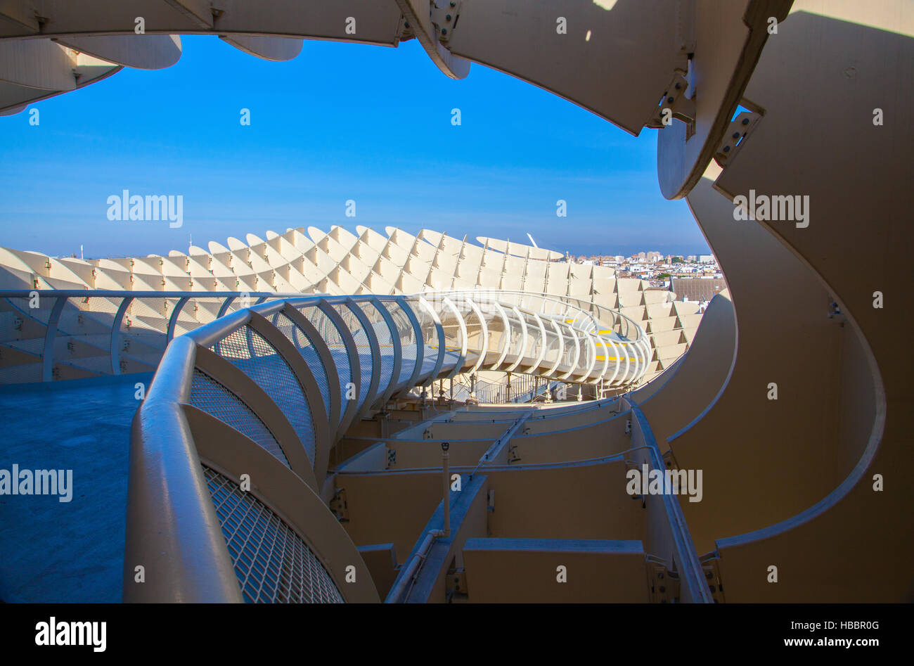 Seville, Spain - November 19,2016: Metropol Parasol is the modern architecture on Plaza de la Encarnacion. Stock Photo