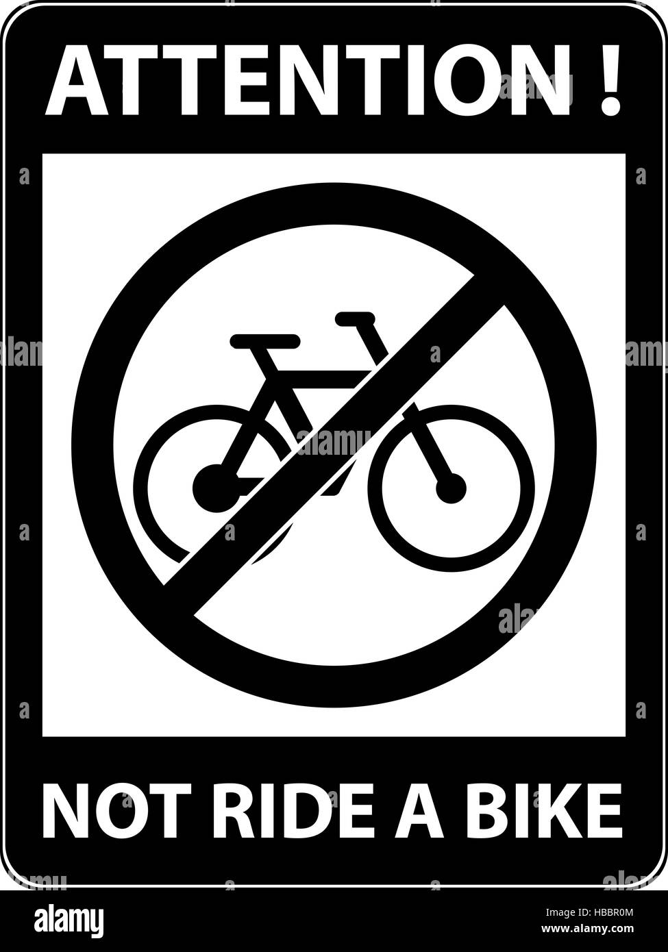 No bicycle sign illustration. Flat design. Stock Photo