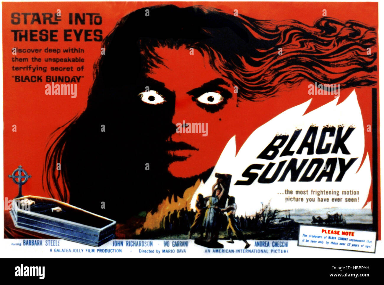 Barbara Steele bound with arms up tied to post Black Sunday 1960 8x10 inch photo 