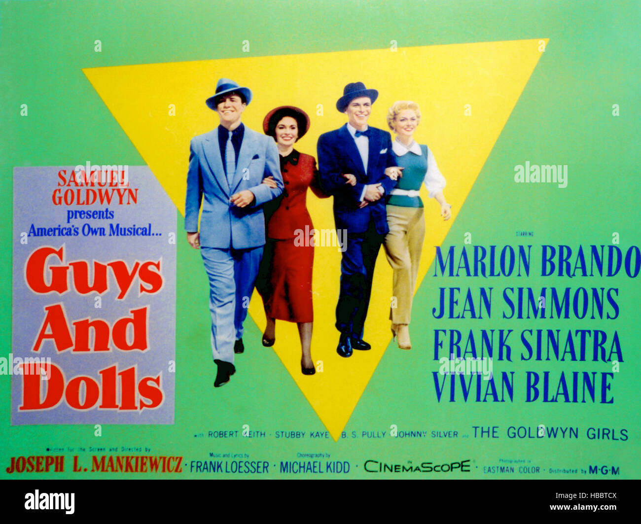 GUYS AND DOLLS, from left Marlon Brando, Jean Simmons, Frank Sinatra
