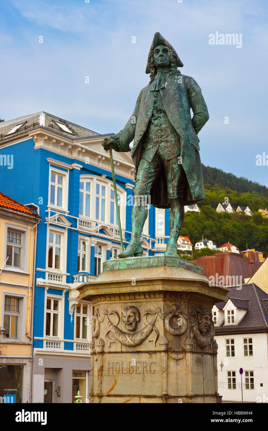 Statue of Ludvig Holberg in Bergen Norway Stock Photo Alamy