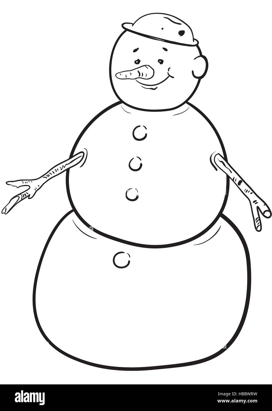 Kind funny snowman Stock Photo