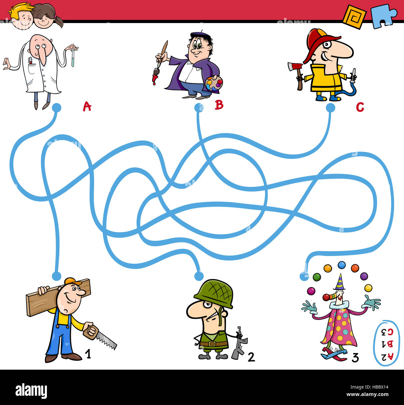 maze task activity for children Stock Photo - Alamy