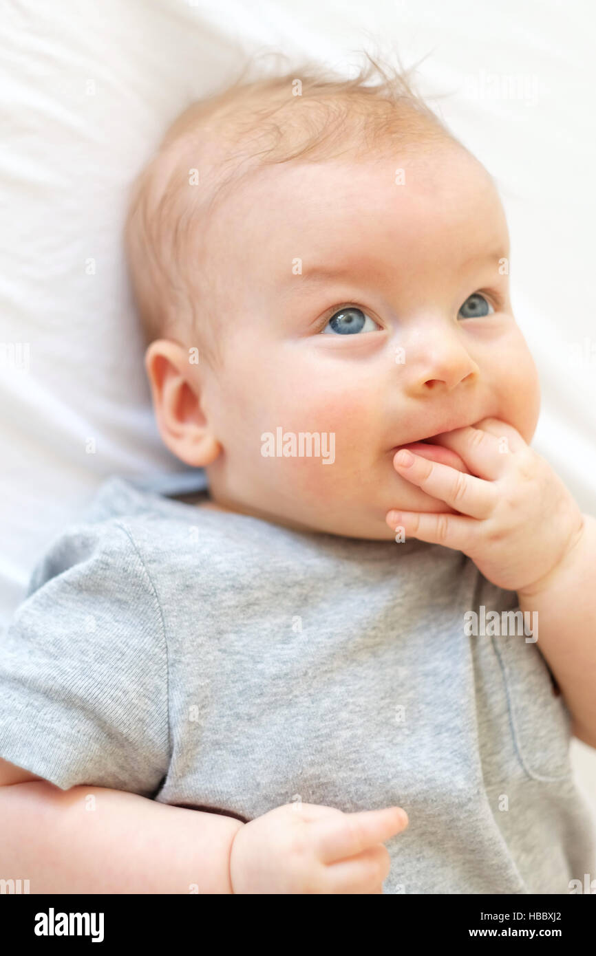 Four months old baby Stock Photo Alamy