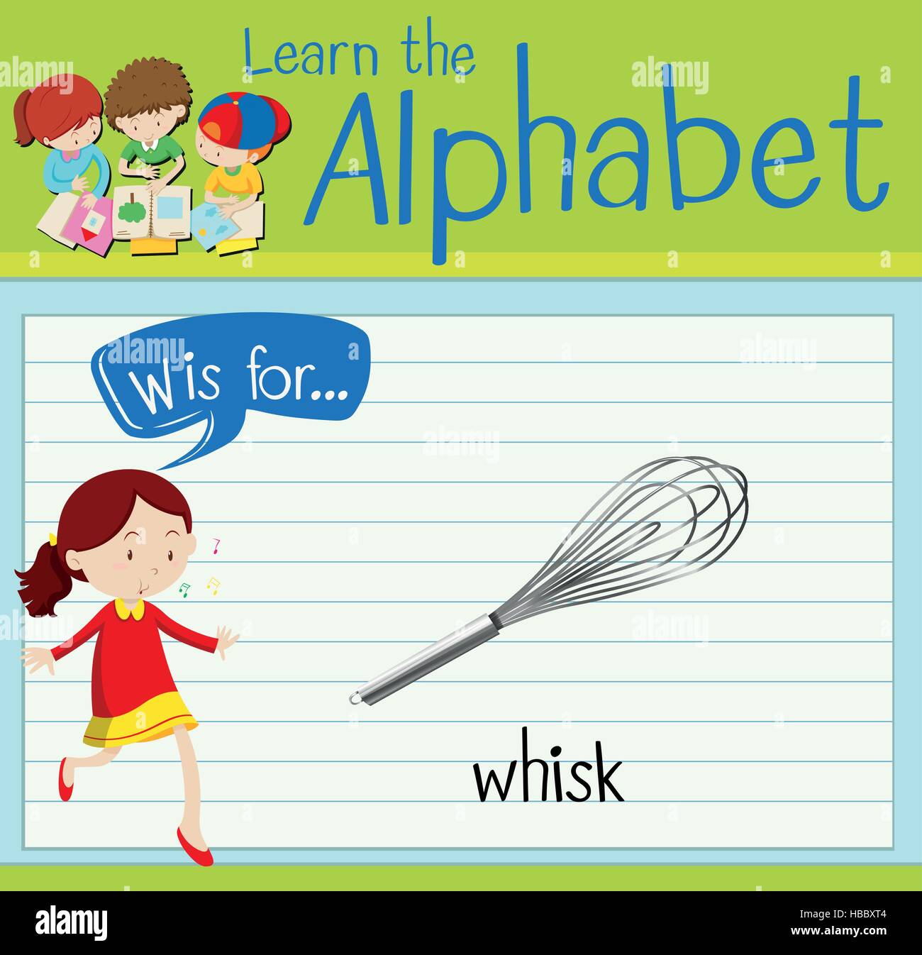 Flashcard letter W is for whisk illustration Stock Vector Image & Art ...