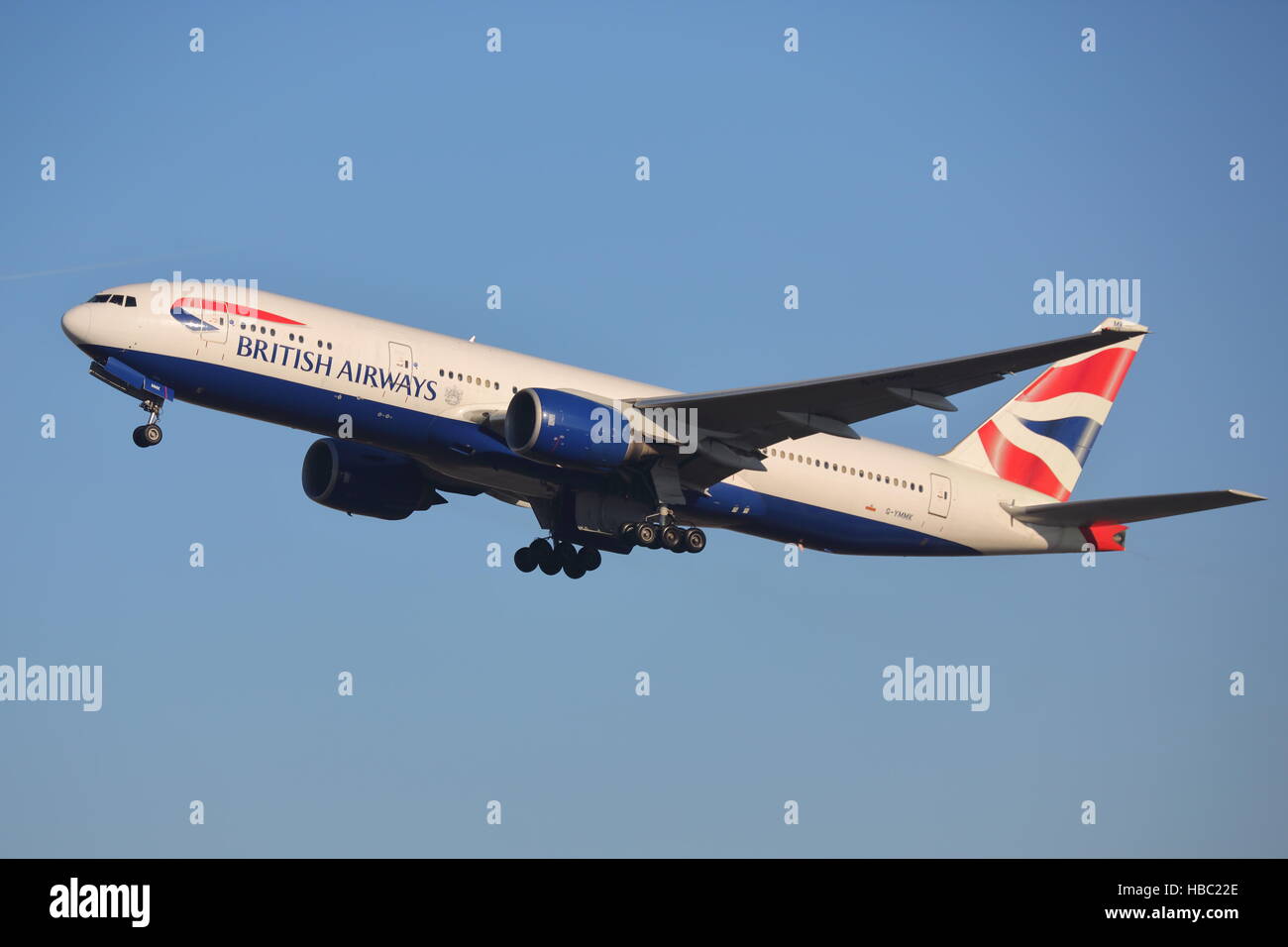 British Airways Boeing 767-200ER G-YMMK departing from London Heathrow Airport, UK Stock Photo