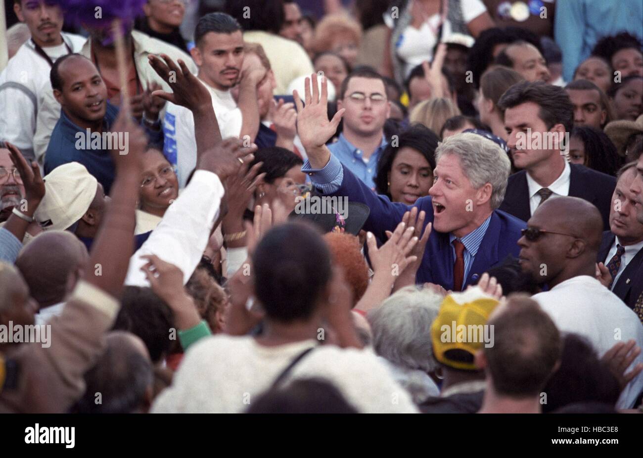 President Bill Clinton at a 'Get Out the Vote' Rally in Los Angeles, CA. Five days before the 2000 National Election, Clinton Stock Photo