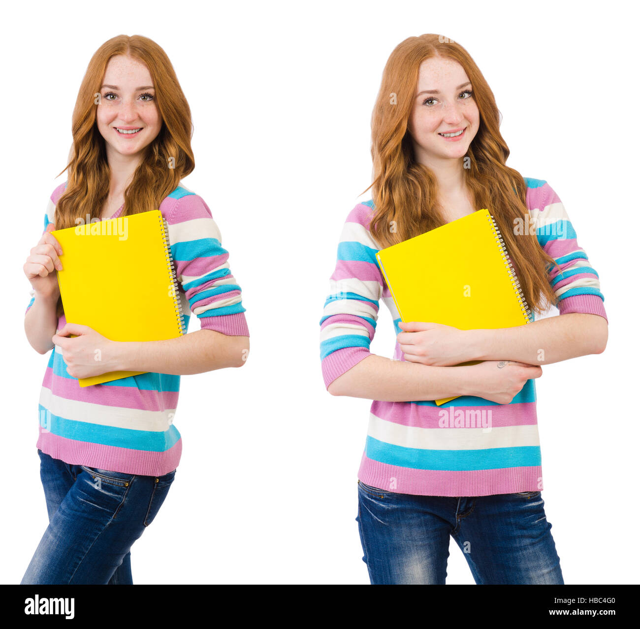 Young student with books isolated on white Stock Photo - Alamy