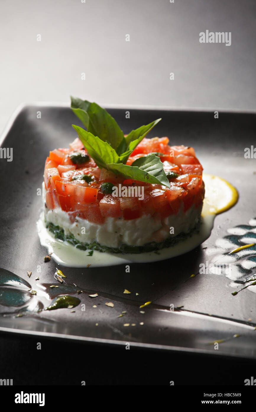 Italian salad on the plate Stock Photo