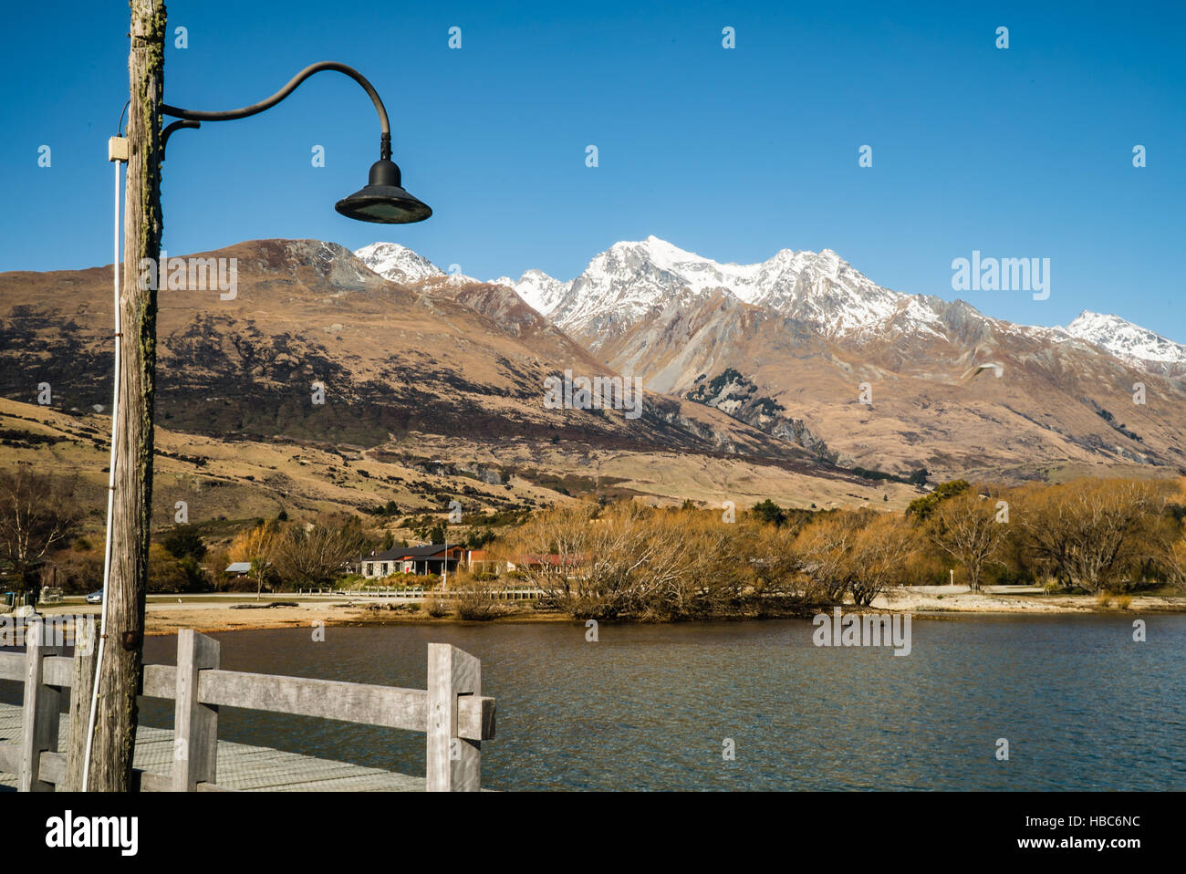 Glenorchy from the jetty Stock Photo