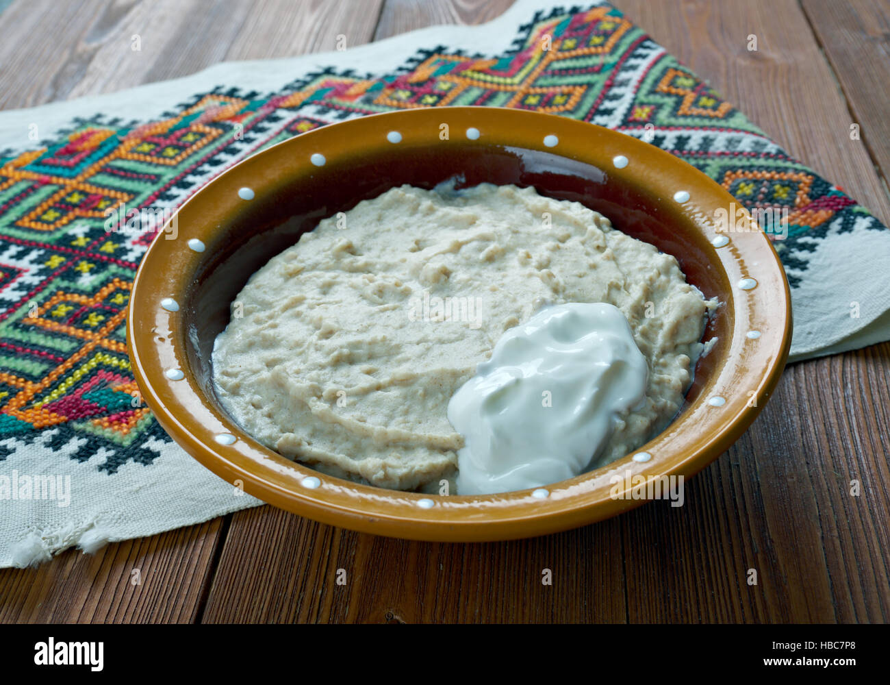 Russian dish of oatmeal Stock Photo Alamy