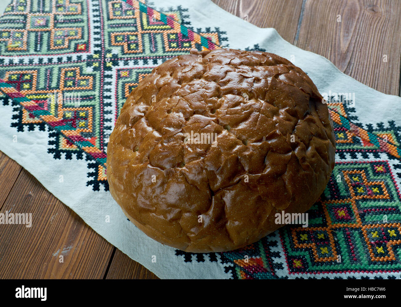 Russian round bread Stock Photo - Alamy