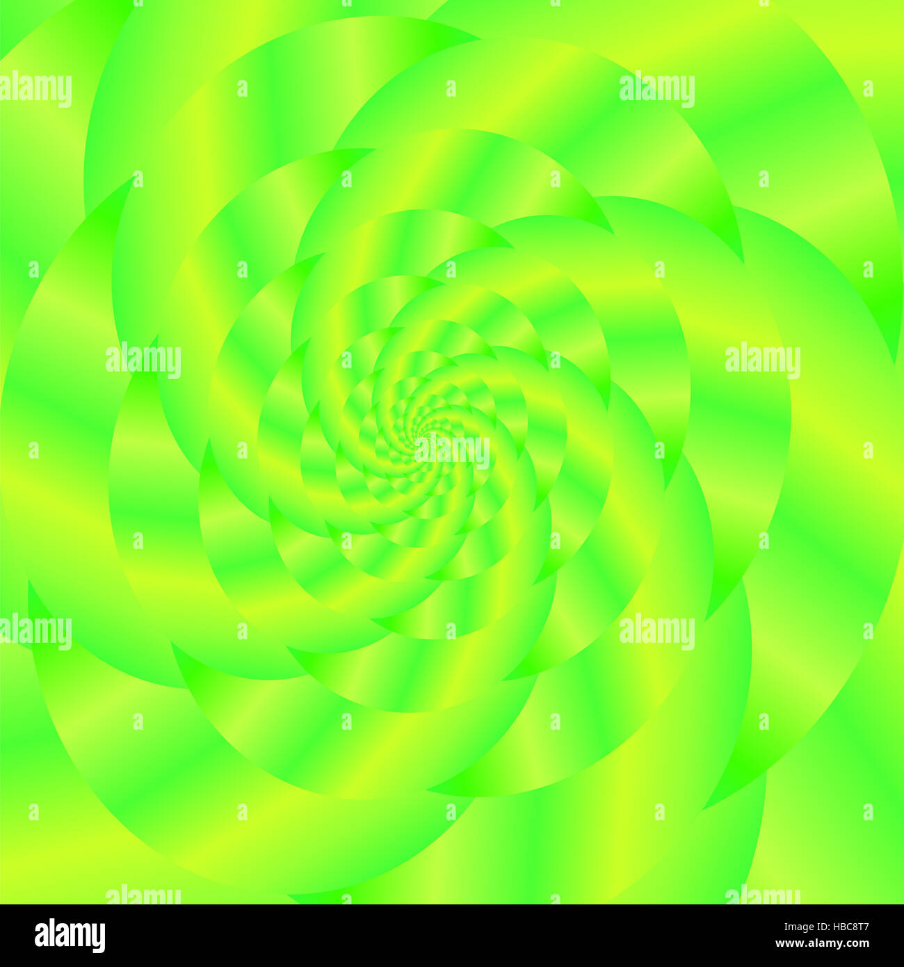Green Spiral Background. Fractal Pattern Stock Photo