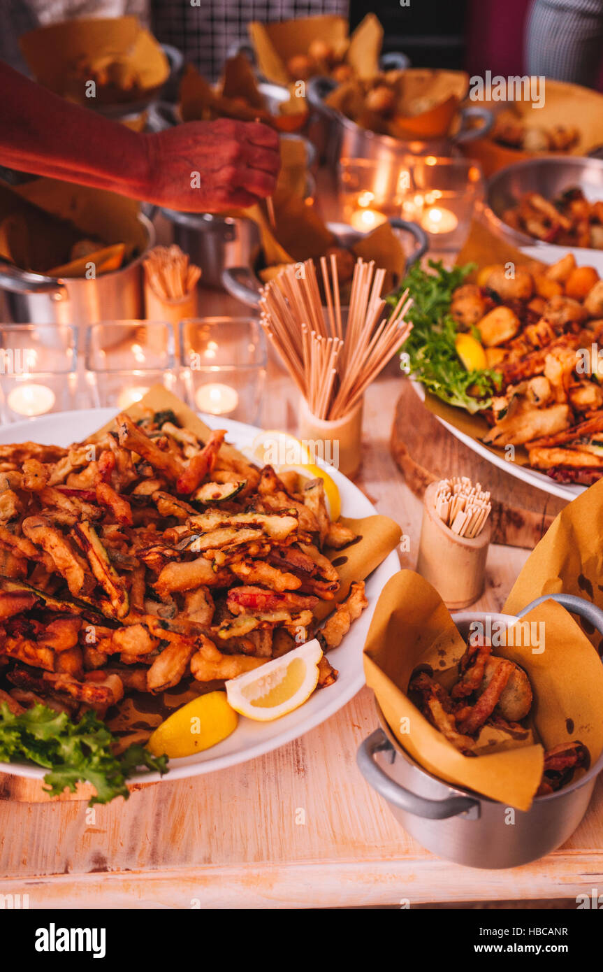 Italian traditional buffet in gourmet restaurant Stock Photo - Alamy