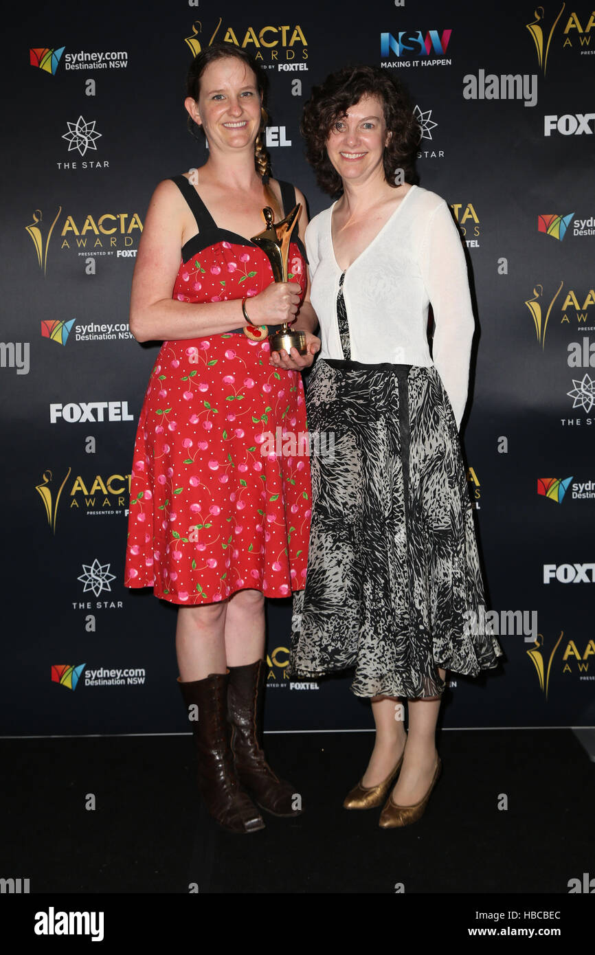 Sydney, Australia. 5 December 2016. Pictured: Olivia Monteith with the AACTA Award for Best Sound in TV for Rake. Award winners posed with their awards in the media room at the 6th AACTA (Australian Academy of Cinema and Television Arts) Awards Luncheon at The Star, Pyrmont to celebrate screen excellence. Credit: Credit:  Richard Milnes/Alamy Live News Stock Photo